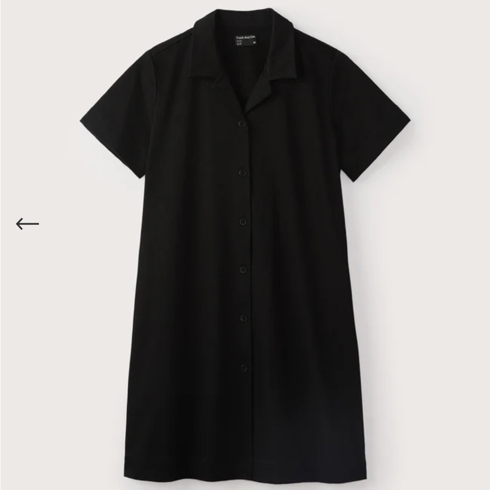 Frank and Oak Flex Camp Collar Dress in Black